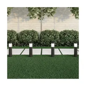 M150236 Pure Garden Solar Path Bollard Lights Set Of 6-15 Inch Stainless Steel Outdoo
