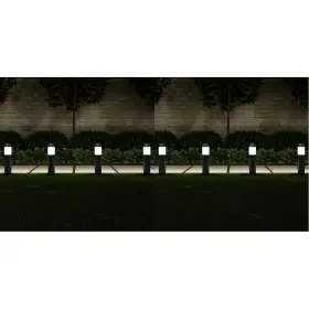M150237 Pure Garden Solar Path Bollard Lights Set Of 6-15 Inch Stainless Steel Outdoo