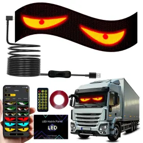 B0f1mq1x8r Qasim Devil Eyes Light For Cars Flexible Led Soft Screen Car Dynamic Fo