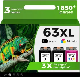 B0chychj9c Relcolor Hp 63xl Black Color Ink Cartridges 3-pack Compatible With 3830 4520 525
