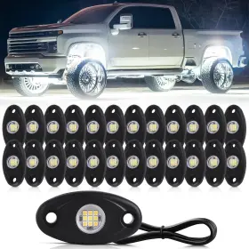 B0cg6sthhw Renmaii-light 24 Pods White Led Rock Lights Automotive Underbody Neon Glow Kit Waterproof 3.8f