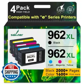 B0d3xgj6hw Sailner Hp 962xl Ink Cartridges 4-pack Compatible Officejet Pro 9010e 9015e 9025e