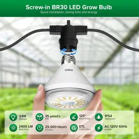 01-03-001-201206 Sansi 1500w Equiv. Led Grow Light Full Spectrum 24w 8 4000k 120 Beam Angle Greenhouse #2