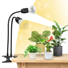 01-03-011012 Sansi 2 Heads Led Grow Light 20w 800lm Full Spectrum Sunlike Indoor Flexible Lamp