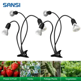 01-03-011013 Sansi 3 Heads Led Plant Grow Light 450w Full Spectrum Indoor Sunlike Lamp 2-pack