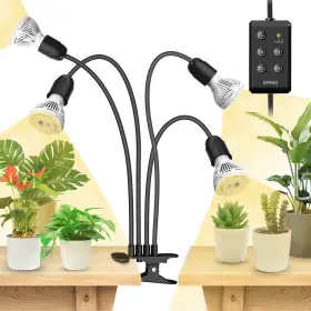 01-03-021014 Sansi Led Grow Light 4 Heads 40w 600w Equiv Full Spectrum Indoor With Timer