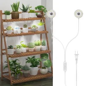 01-03-071020 Sansi 10w 2-head Led Grow Light Indoor Plants 4-level Dimmable For Plant Shelf