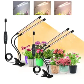 Tl-8wrg Sdovuerc Grow Lights For Indoor Plants Full Spectrum Led Plant Lamps With Clips And 3