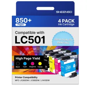 Sheengo B0fvs9sr75 Lc501 Ink Cartridges Compatible For Brother Xl Series Fo