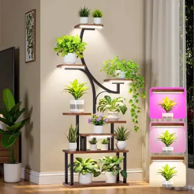 C250023s-01 Softeen 2026 New Upgraded Plant Stand Indoor With 4 Grow Lights And 3 Colors 8 Tiere
