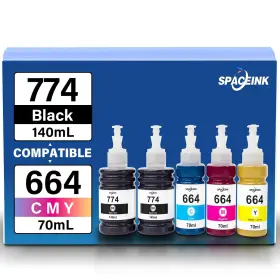 B0dz6rsm5l Spaceink 774 664 Ink Refill Bottles For Et-2650 Et-2550 Et-3600 Et-4500 Et-4550