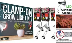 601044 Stimulus Brands Llc Absolute Daylight Clamp-on Led Grow Light Kit With Red Spectrum 9w