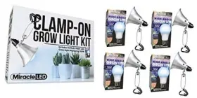 602854 Stimulus Brands Llc Clamp-on Led Multi-plant Grow Light Kit With Blue Spectrum Daylight Bulb