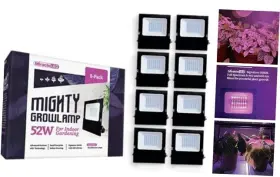 603556 Stimulus Brands Llc 52w Mighty Grow Lamp For Urban Indoor Growing - Wall Mountable Red/blue