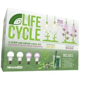 607038 Stimulus Brands Llc Plant Life Cycle 2-socket 3 Count Pack Of 1 Full And Red/blue Spectrum