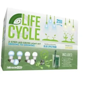 607081 Stimulus Brands Llc Plant Life Cycle 3-socket Synchronized Grow Light Kit With 3 Blue Spectrum