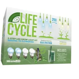 607131 Stimulus Brands Llc Plant Life Cycle 4-socket Synchronized Grow Light Kit With 4 Blue Spectrum