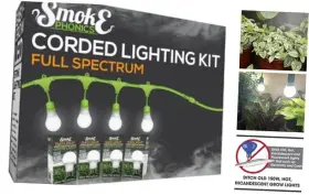 607651 Stimulus Brands Llc Socket 24ft Corded System Kit With 16 Smokephonics Full Spectrum Grow Lights