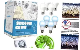 801229 Stimulus Brands Llc Shroom Indoor Grow Light Kit For Oyster Shiitake Mushrooms - 4 6500k 12w