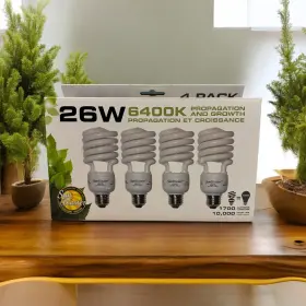 Sl0900153 Sunblaster 4 Pack Fluorescent Cfl 26w 6400k Propagation Growth Light Bulb Indoor