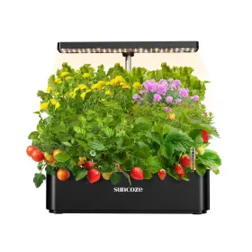 Ig1003bk Suncoze Hydroponics Growing System Kit 12 Pods 24w Led Grow Light ... Fast Ship