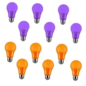 41939-su Sunshine Lighting 41939 Led A19 Halloween Value Pack 6 Purple Orange 3 Watts 25w E26