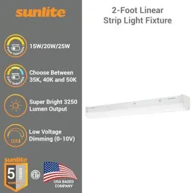 85620-su Sunshine Lighting 2-foot Led Linear Strip Light Fixture Power Selectable 15w/20w/25w 120-277 #3