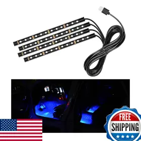 B0cy4rfwdg Sylvil Car Led Strip Light 48 Leds Rgb Neon Interior Atmosphere Lights 12v