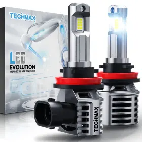 Techmax 2508e811 H11 Bulbs 600% Ultra Brightness 30000lm 6500k White H8 H9 H16 F