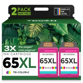 Tesen B0g13x47z7 65xl Color Ink Cartridge High-yield Replacement For Hp 65 Xl Hp65 6