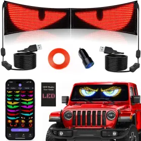 B0cl4s2zgh Thcbme Tnuxey 2pcs Synchronized Full Color Devil Eyes Led Light 15x4 Inch Car Windshield