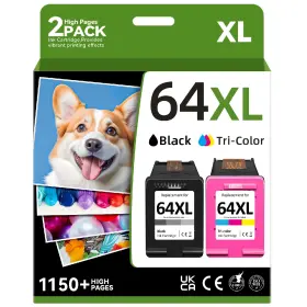 B0d4qq8d39 Thcbme 64xl Ink Cartridge For Hp 64 Black/color Combo Pack - Compatible