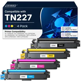 Hl-l3270cdw Timink B0dp2sznyj Compatible Tn227 Toner Cartridge 4-pack With Chip For Brother