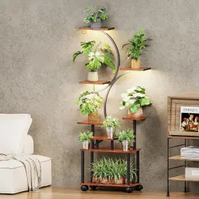 Psgl01 Tiyiawi 8 Tired Plant Stand Indoor With Grow Lights Metal Stands For Pl