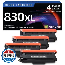 Hl-l2460dw Toinkbea B0d9jbrd2s Tn830xl Black Toner Cartridge For Brother Printer - 3 000 Pages