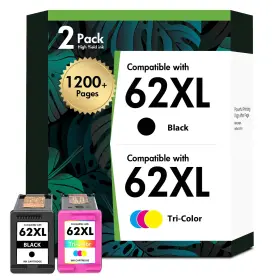 B0fsrnwyxb Toner H-party 62xl Ink Cartridges 2-pack Blk/tri-color Compatible Hp Envy 7640 Officejet