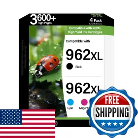 Tsytrl B0flhsd5gs 962xl Ink Cartridges Black Cyan Magenta Yellow Combo Pack Compatible Hp Officeje