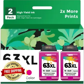 B0bvymwgs9 Ubinki 63xl Color Ink Cartridge Replacement For Hp 63 Xl Tri-color To Work Wit