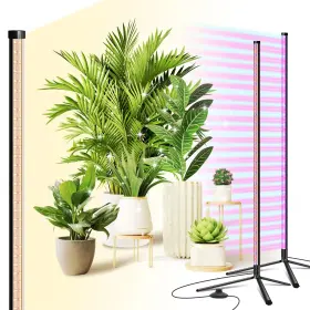 Uponeled 605567489314 2 Pack Standing Grow Light For Indoor Plants 42w 243leds Full Spectrum Vertic