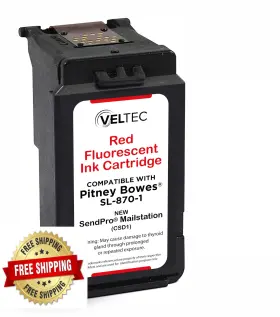 B0cjm14ccr Veltec Usa Premium Red Postage Ink Cartridge For Pitney Bowes Sl-870-1 Sendpro