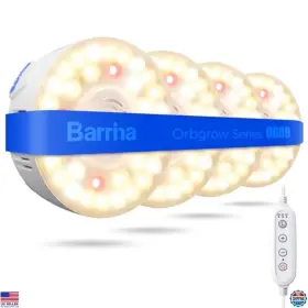 Og09-11t Visit The Barrina Store Orbgrow Og09 36w Puck Grow Light With Timer 660nm Red Leds Set Of 4