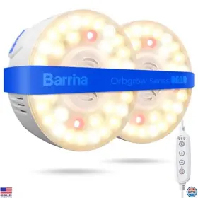 Og09-9t Visit The Barrina Store Orbgrow Og09 18w Puck Grow Light With Timer 660nm Red Leds Set Of 2