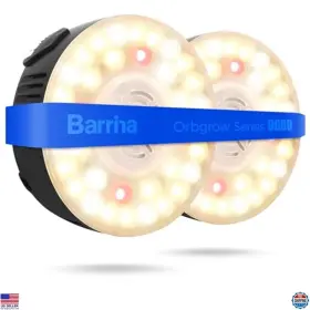 Og09-b9 Visit The Barrina Store 2-pack 18w Puck Led Grow Light Full Spectrum Magnetic Linkable Black