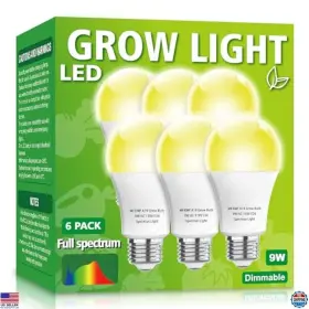 B09lhp846z Visit The Mfxmf Store 6 Pack 9w Led Grow Light Bulbs A19 Full Spectrum E26 Plant Replace 80w