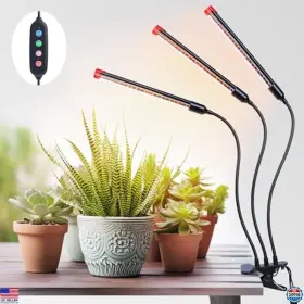 Visit The Orchbloom Store Zh Gl Rh 03 27w Clip-on Grow Light With Timer Full Spectrum Led For Seedlings And Plants