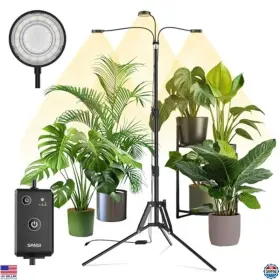 C23zw030-t0030a27 Visit The Sansi Store 30w Dimmable Grow Lights For Indoor Plants - 3 Adjustable Heads And Timer