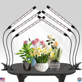C03-2-2024 Visit The Sdovuerc Store Dual Tri-head Full Spectrum Grow Lights For Indoor Plants - Adjustable Timer