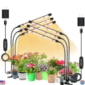 C03-2 Visit The Sdovuerc Store 3-head Plant Grow Lights 2-pack Full Spectrum Auto Timer 10-level Dimming