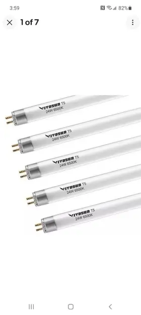 Vivosun 742920469870 T5 Grow Light Bulbs 2 Ft 24w 6500k Ho Fluorescent Tubes 5-pc