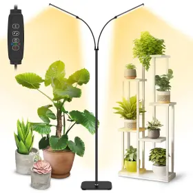 Vsoke 794677881955 Grow Light Dual Head Plant Lights For Indoor Growing 30w 144leds Full Spectr